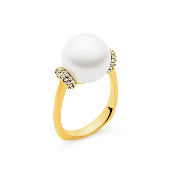 Kailis Tranquility Pearl Ring Diamonds 18ct Gold