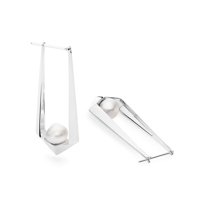 Nyx Keshi Pearl Earrings, 925 Sterling Silver