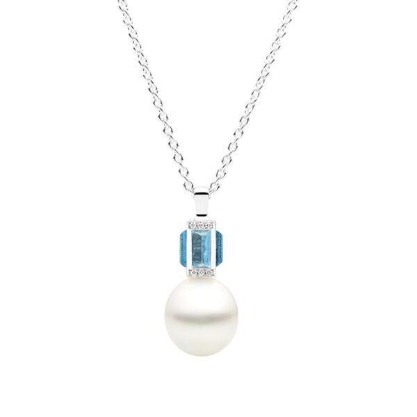 Kailis Sugarloaf By Day Pendant, Blue Topaz, 18ct White Gold
