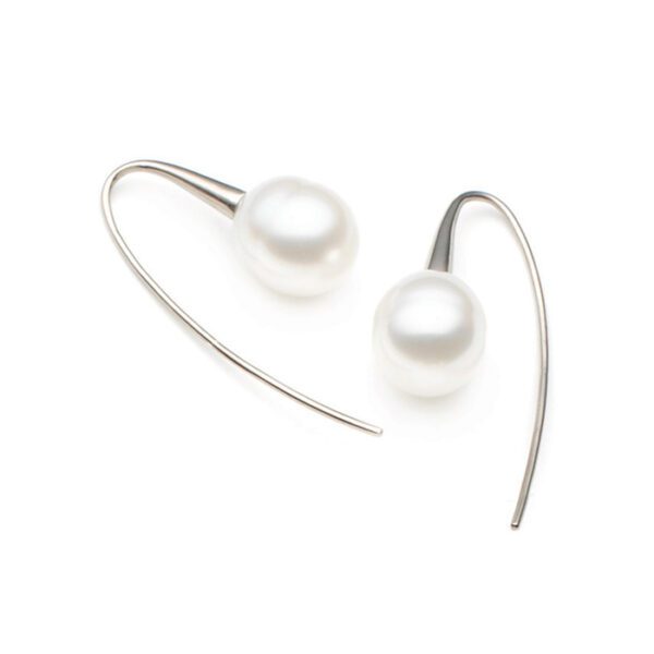 Solar French Hook Earrings, White Gold-0