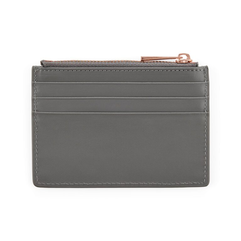 Leather Card Holder, Rose with zip