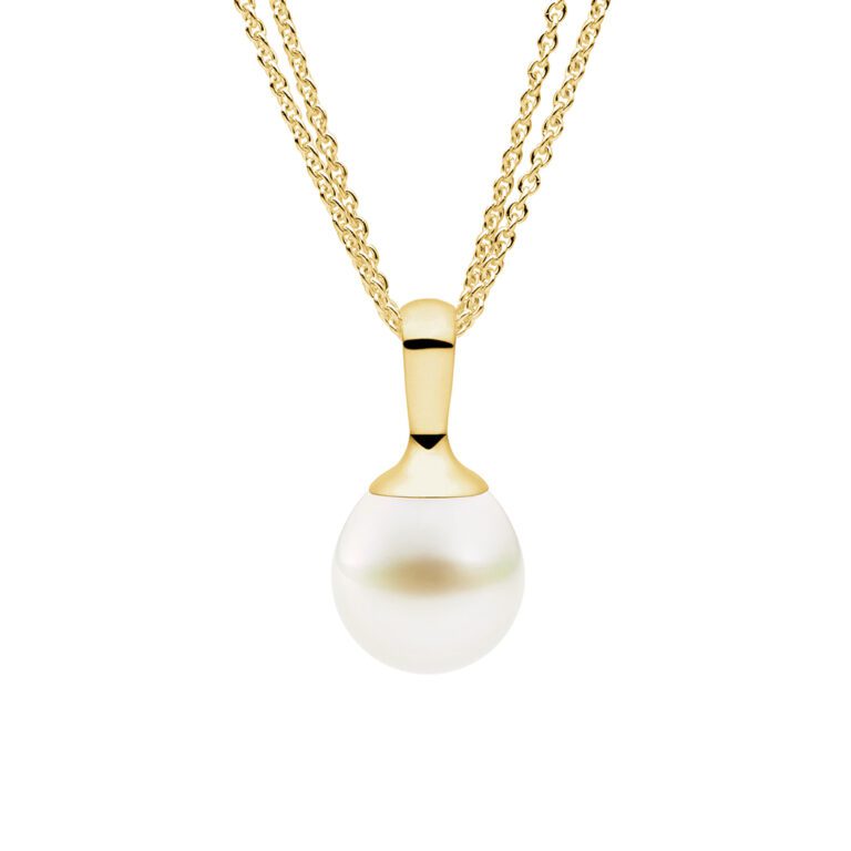 Nautical Pendant Drop Pearl Yellow Gold