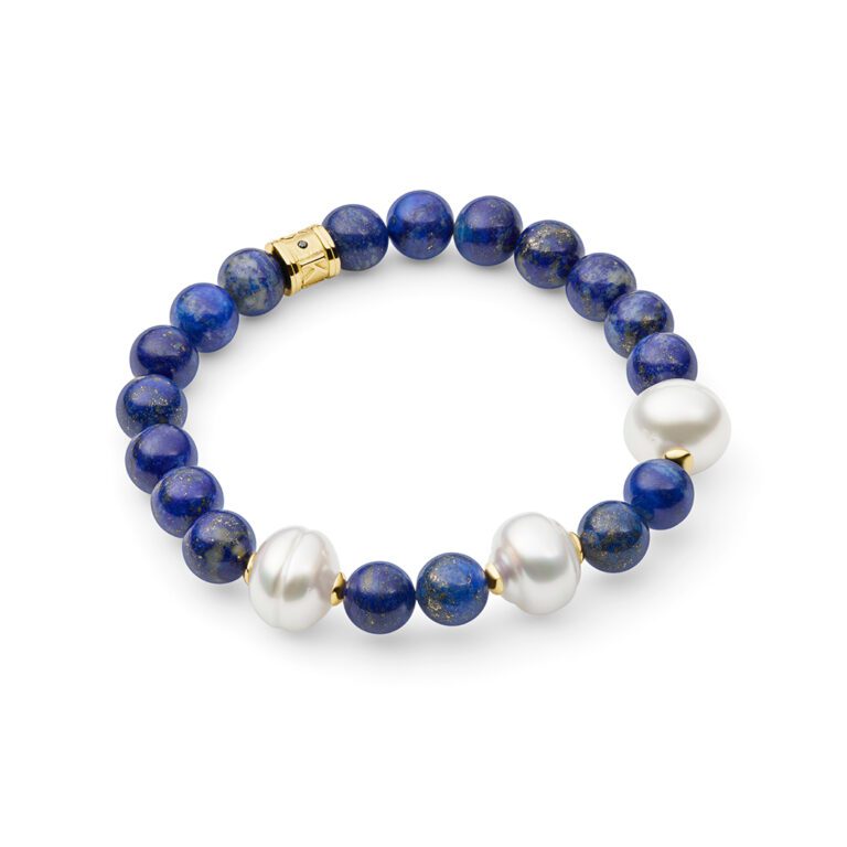 Vigour Bracelet, 3 Pearl, Lapis Lazuli - product